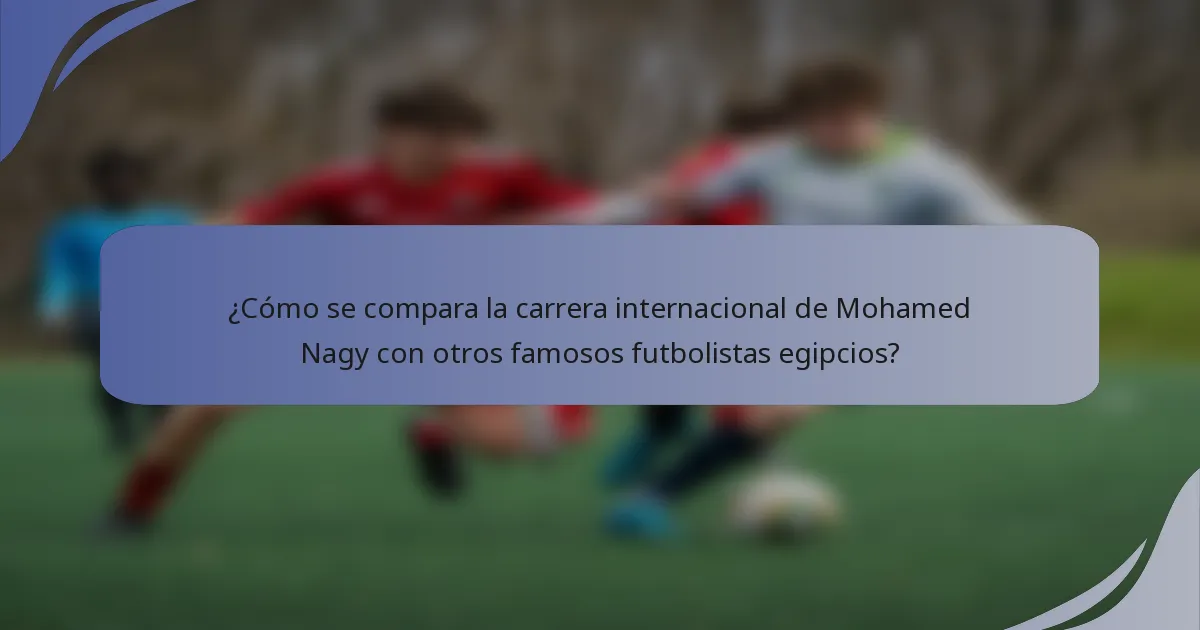 ¿Cómo se compara la carrera internacional de Mohamed Nagy con otros famosos futbolistas egipcios?