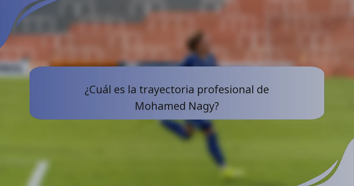 ¿Cuál es la trayectoria profesional de Mohamed Nagy?