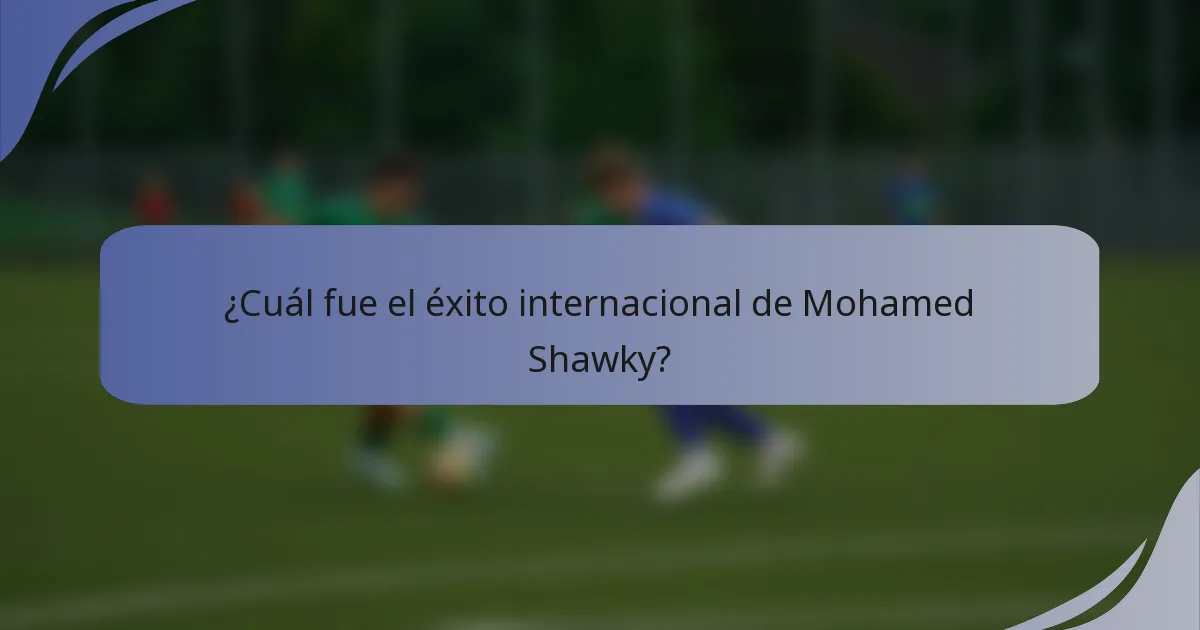 ¿Cuál fue el éxito internacional de Mohamed Shawky?