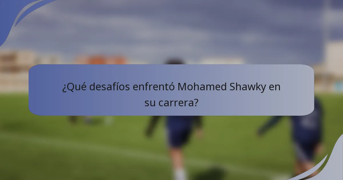 ¿Qué desafíos enfrentó Mohamed Shawky en su carrera?